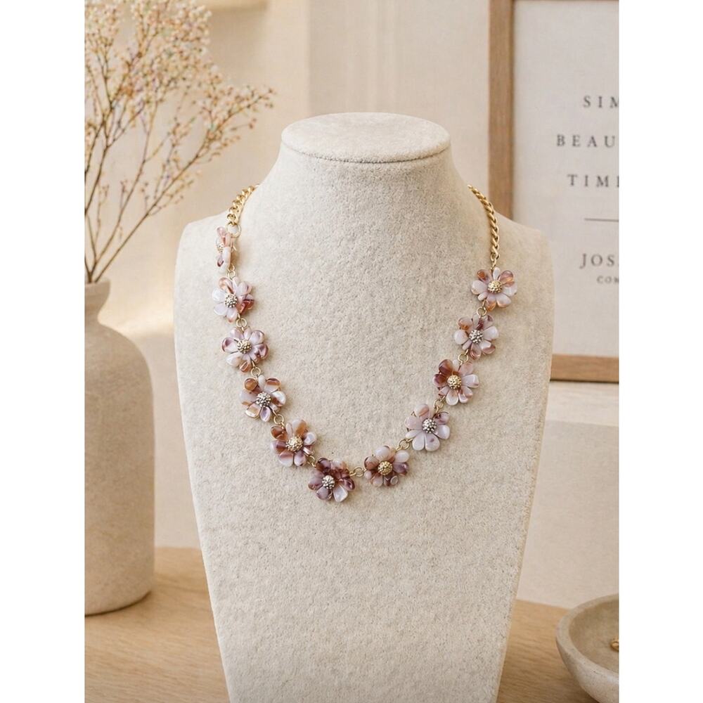 Euro Collection Gold Tort Rhinestone Necklace New